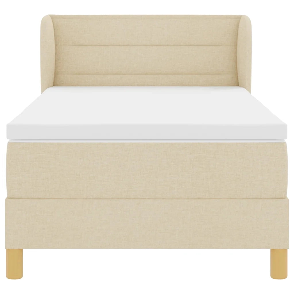 Letto a molle con materasso Crema 90 x 190 cm Tessuto 3340127