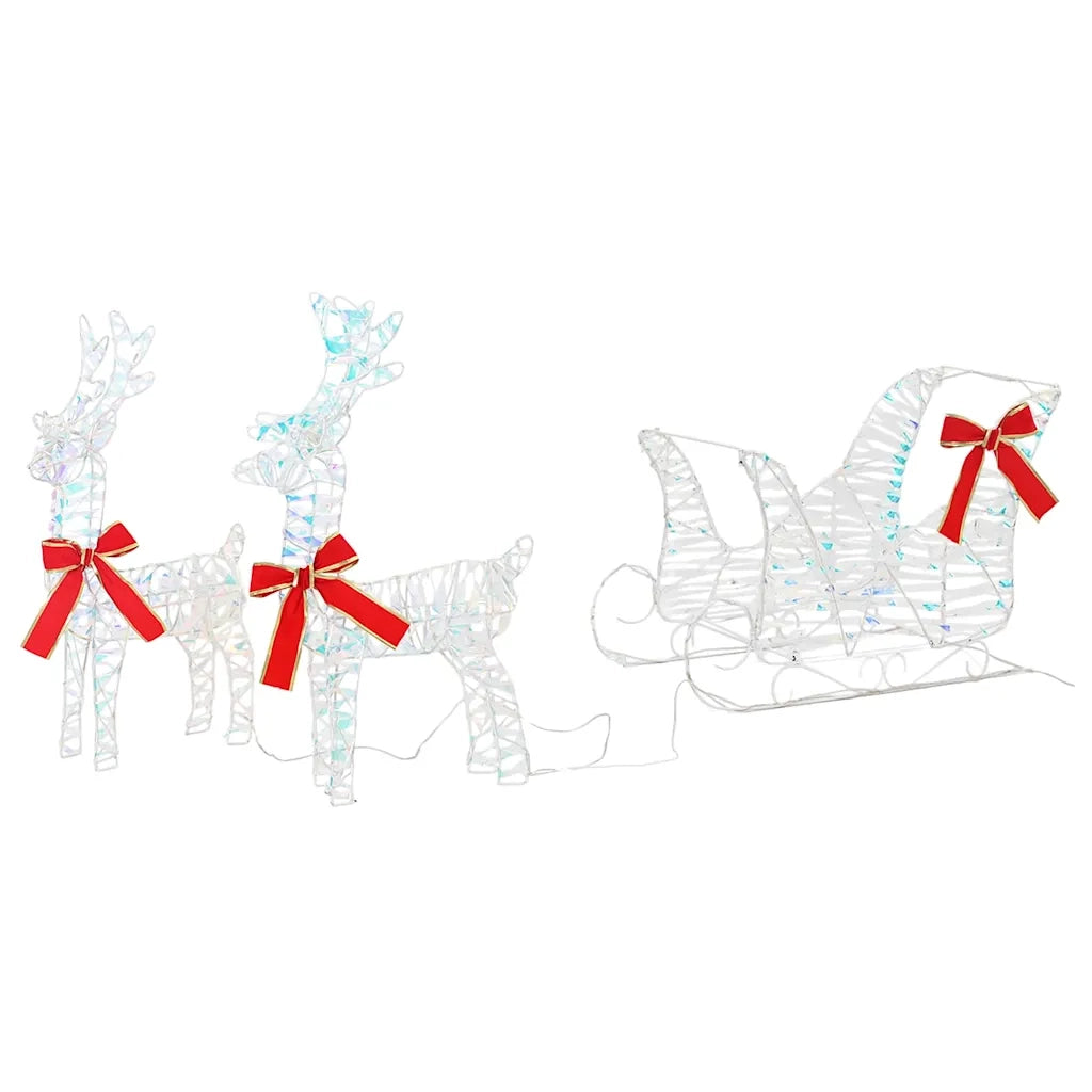 Slitta trainata da renna Bianco caldo 30 x 12 x 54,5 cm PET CFW3689231