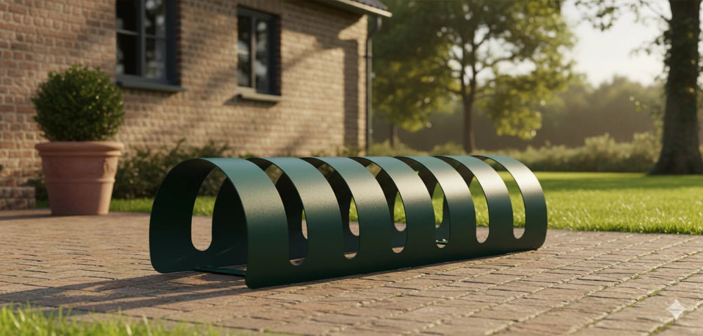 Rastelliera Portabici 5 Posti in Ferro 90x30x23 cm Belfer Bike Rack 42/PB Verde