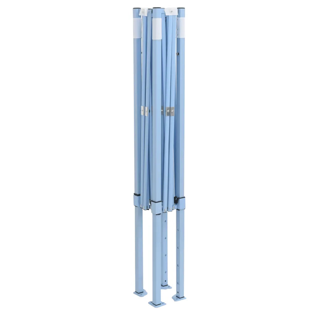 Gazebo Professionale Pieghevole con 4 Pareti 2x2m Acciaio Crema