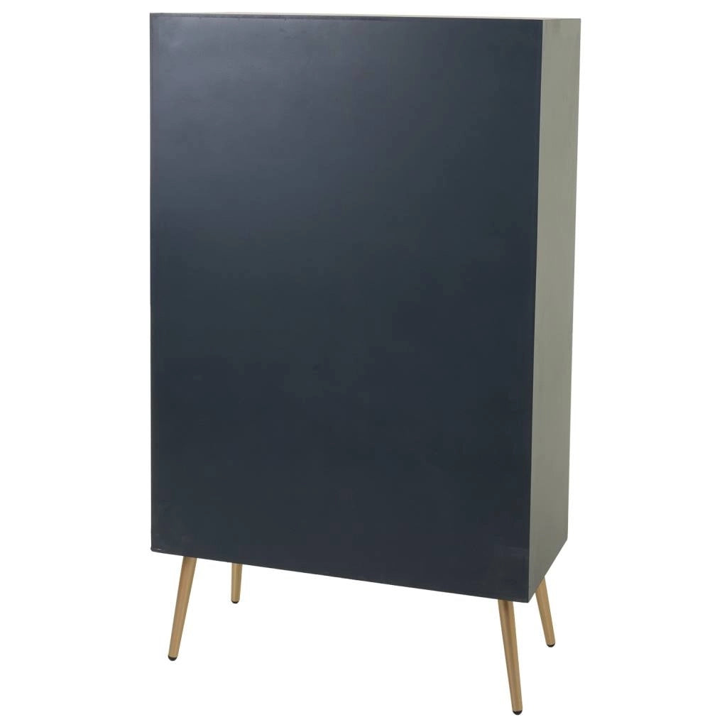 Armadio in legno e metallo nero 75x37x126,5h