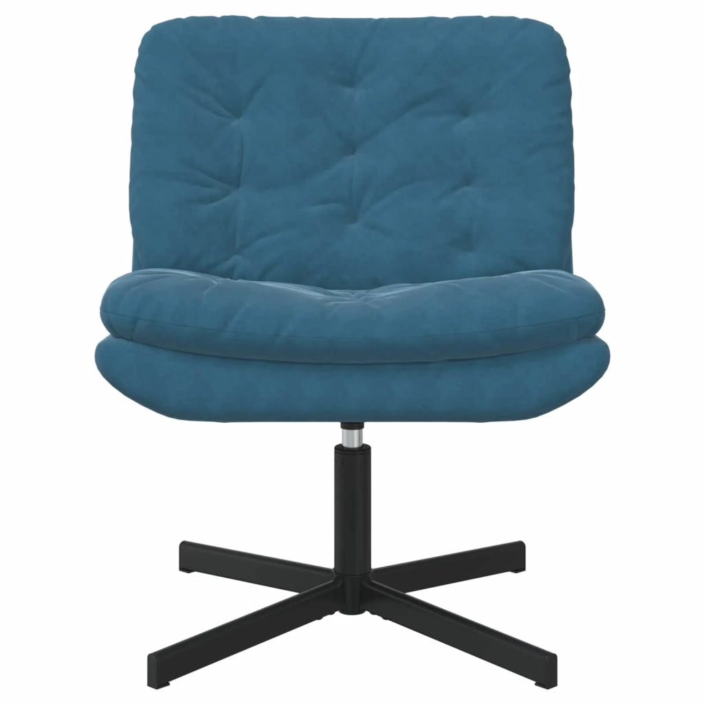 Poltrona Relax con Base-Poltroncina Girevole Blu 63 x 75 x 76 cm Velluto