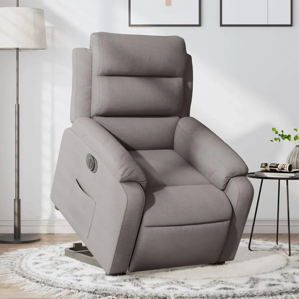 Poltrona Alzapersona Reclinabile Elettrica Tortora in Tessutocod mxl 85267