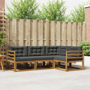 Set di divani da esterno con cuscino 4 pcs Naturale e Antracite
