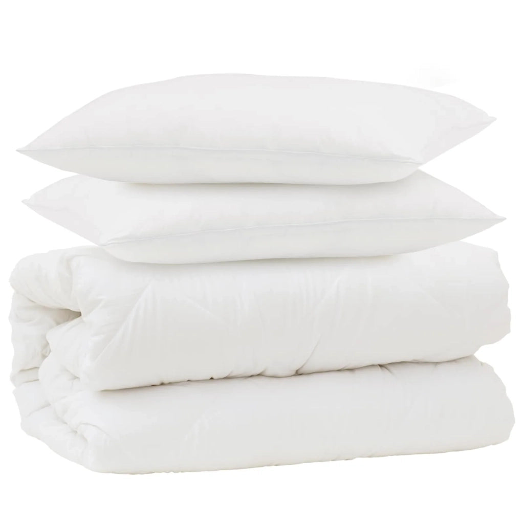 Set di Piumoni 3 pcs Bianco Microfibra e Piuma d'Oca 3378031