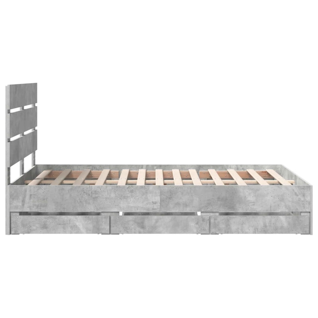 Struttura del letto con cassetto Grigio cemento 135 x 190 cm 3411840