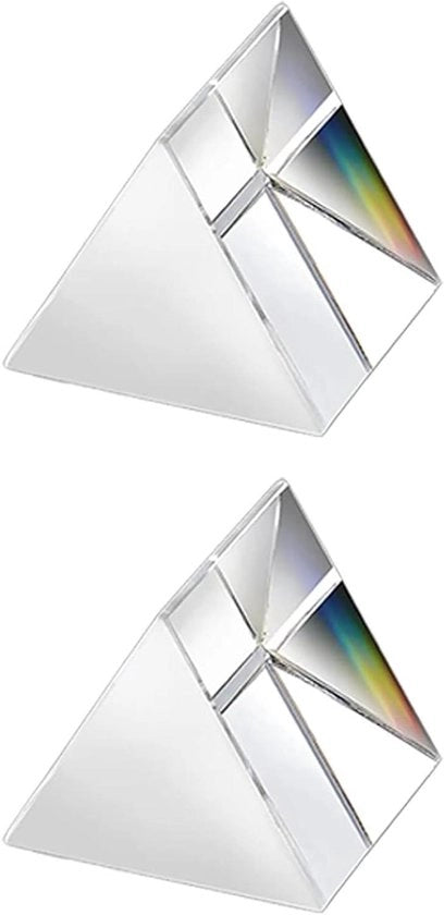 Prisma Driehoekig in Vetro Ottico K9 30 * 30mm - Set di 2 per Esperimenti di Fisica e Fotografia con Effetto Arcobaleno