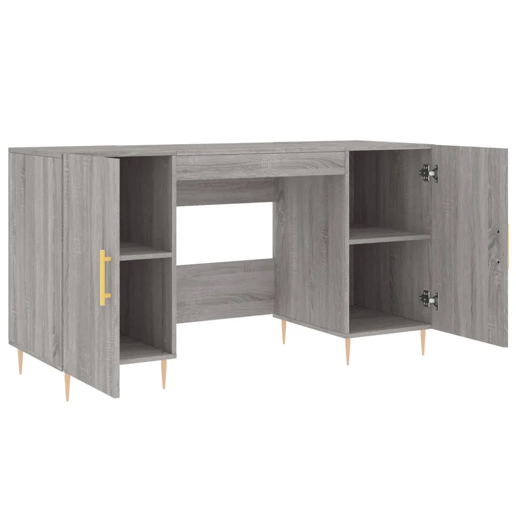 vidaXL Scrivania Grigio Sonoma 140x50x75 cm in Legno Multistrato