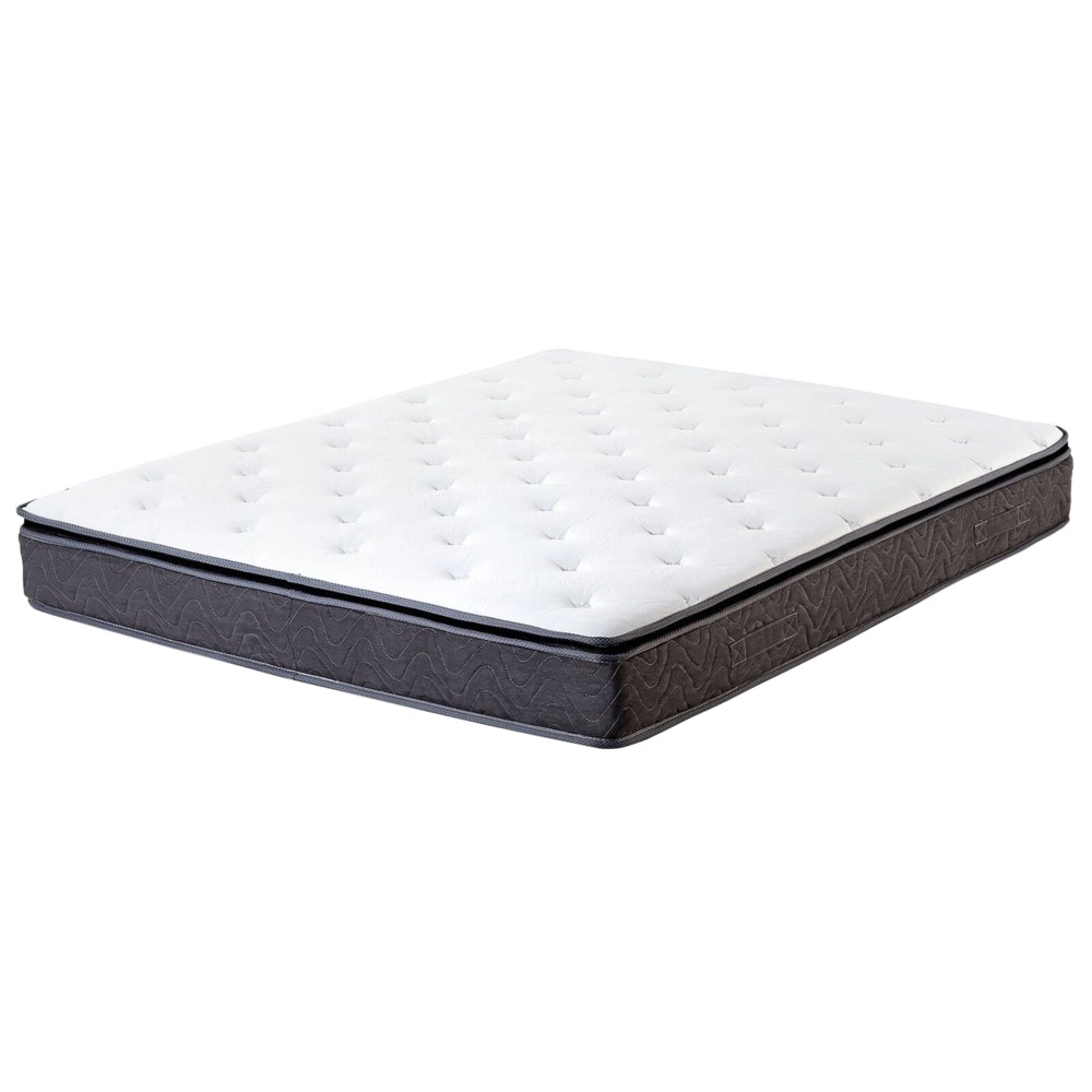 Materasso a molle insacchettate bianco con tessuto di bambù grigio matrimoniale 140 x 200 cm medio Firm 5 Zone