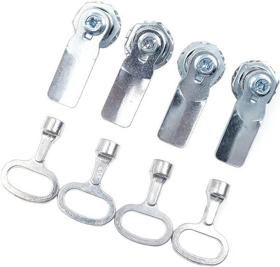 Kit di serrature per cabina elettrica con chiave a dente di triangolo e chiave box gas, comprensivo di serrature per bidone, cilindrata 3/4 pollici.