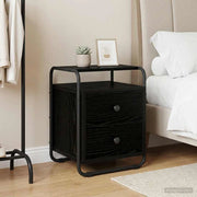 Armadio da Notte Rovere Nero Legno ingegnerizzato 8007623