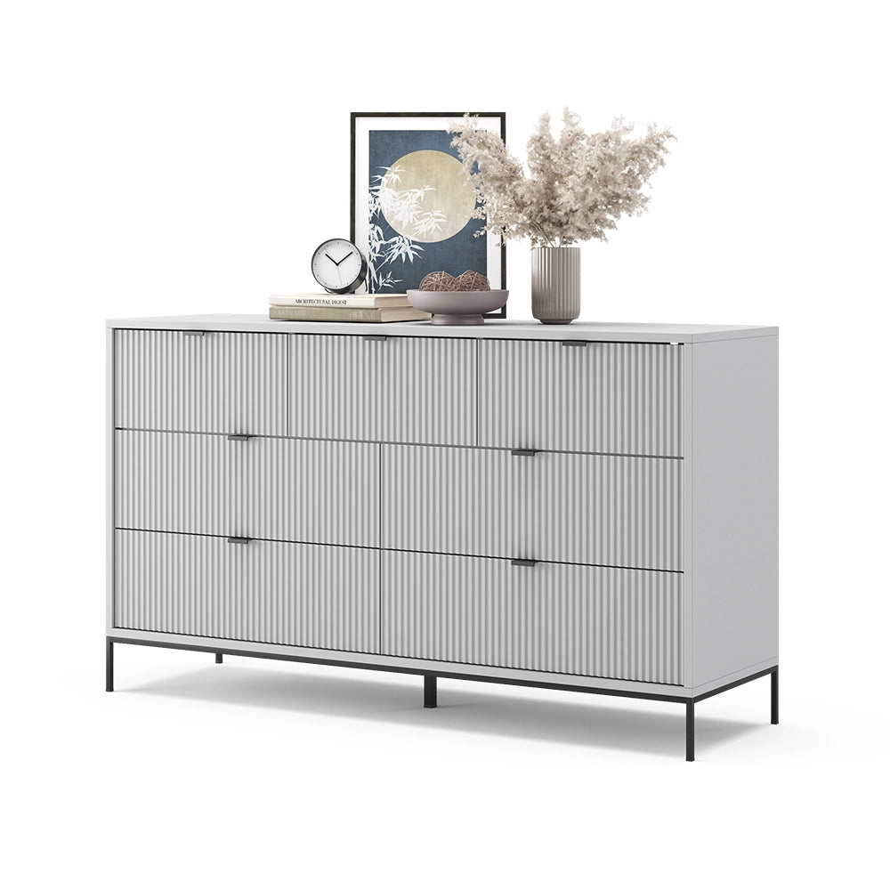 Vicco Cassettiera per camera da letto Grigio 42 x 81 cm