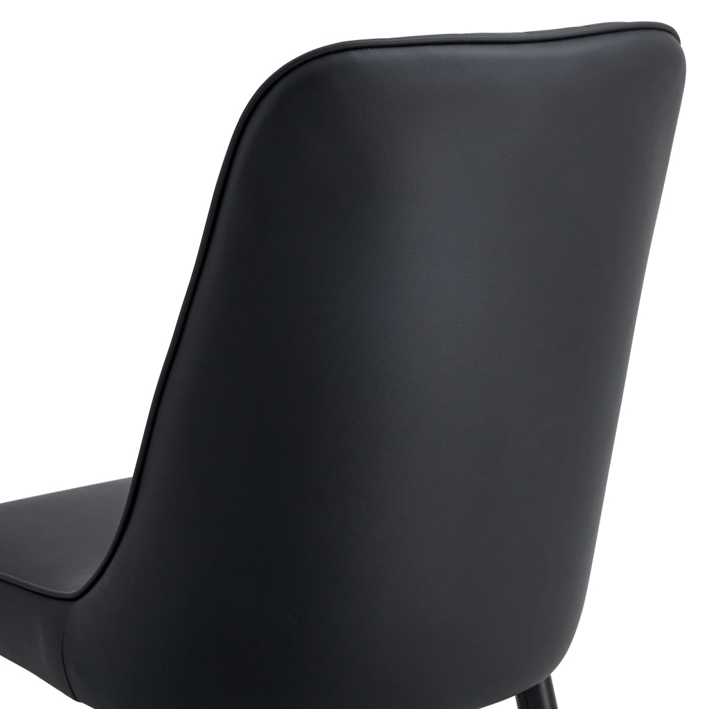 2 Pezzi Sedia Moderna - Zephmum- Schienale in Pelle PU Gambe in Metallo Nero
