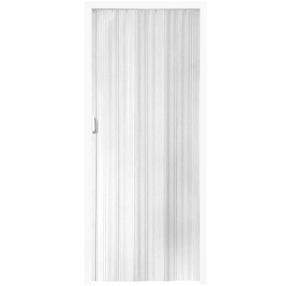 Porta a soffietto porta da bagno in PVC estensibile scorrevole larghezza 80 cm bianca 08_0000547