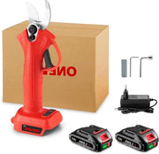 Snoeischaar 30 mm con 2 batterie 1500 mAh per taglio di alberi e frutteti (rosso)