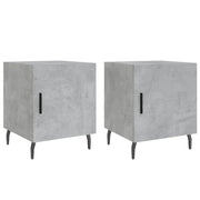 Set di 2 Comodini | Armadio da Notte | Mobiletto da notte Grigio Cemento 40x40x50 cm in Legno Multistrato