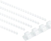 Bindkammen in plastica 12 mm - 50 pezzi - Capacità 90 fogli - Bianco - Per inbindare fogli di carta