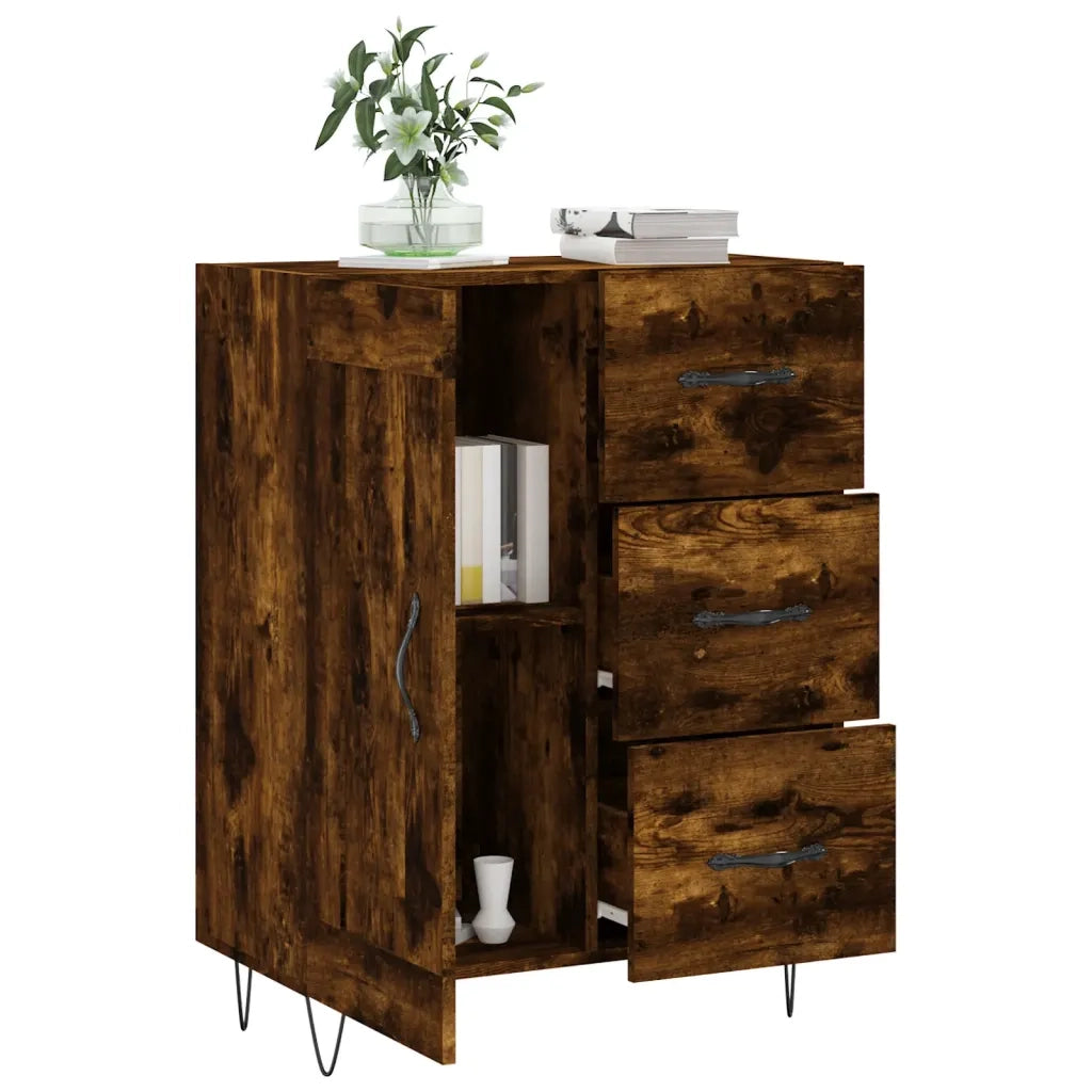 Credenza Rovere Fumo 69,5x34x90 cm in Legno Multistrato 830257