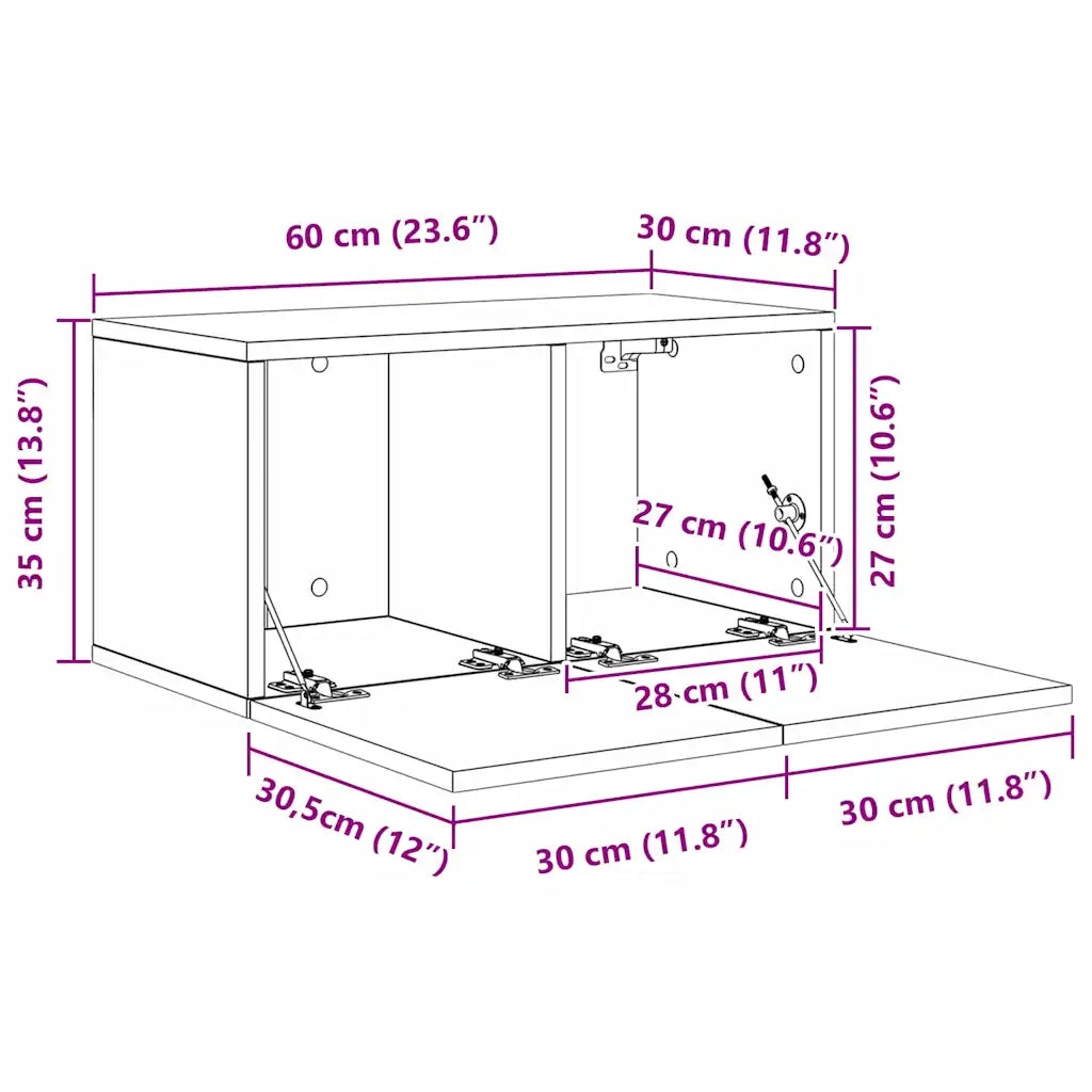 Set mobile TV Montaggio a parete Rovere Nero Legno multistrato 3393352