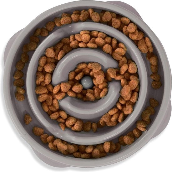 Piattaforma di alimentazione per cani - cassa anti-schizzo per cani - medio/mini - grigio