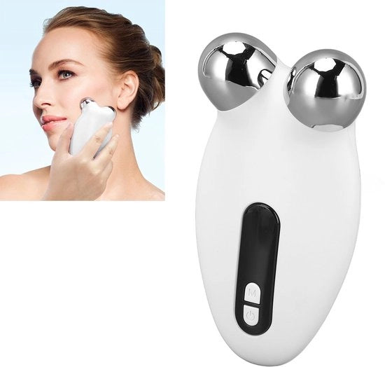 Apparecchio per massaggi facciali a microcorrente - Apparecchio massaggiatore facciale - Rullo facciale - Rafforzamento muscolare facciale doppio - Rimozione rughe - Dispositivo per massaggi facciali a forma di V