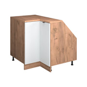 Mobile sottotetto Mobile angolare Rion Ondulazione bianca/Rovere dorato 75.6 x 83.8 cm con 1 porta, carcassa dell’armadio profondità 60 cm Vicco