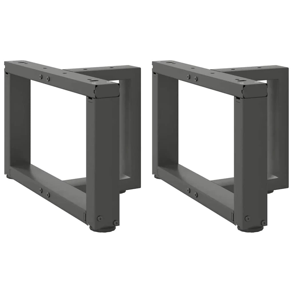 Set di 2 gambe per tavolino da caffè a forma di T dal design moderno 50 x 25 x 31 cm con piedini regolabili in acciaio antracite 02_0057280