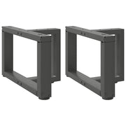 Set di 2 gambe per tavolino da caffè a forma di T dal design moderno 50 x 25 x 31 cm con piedini regolabili in acciaio antracite 02_0057280