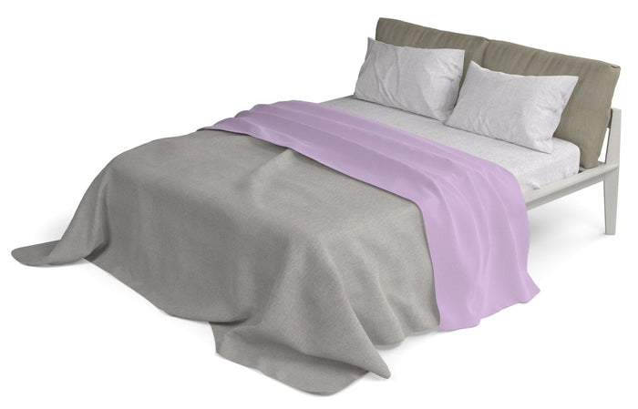 Set Lenzuola Singolo Sopra Sotto e Federe in Cotone Lilla