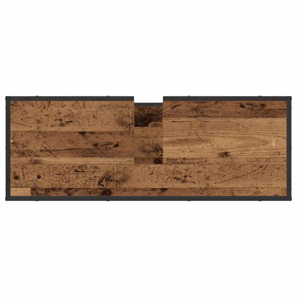 Set di mobili per il bagno con lo scaffale 2 pcs Legno vecchio 3402357