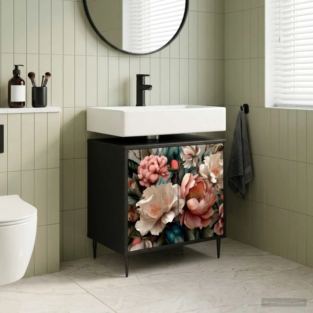 Mobile da Bagno BORNE Rovere Nero 60 x 40 x 61 cm 8007416