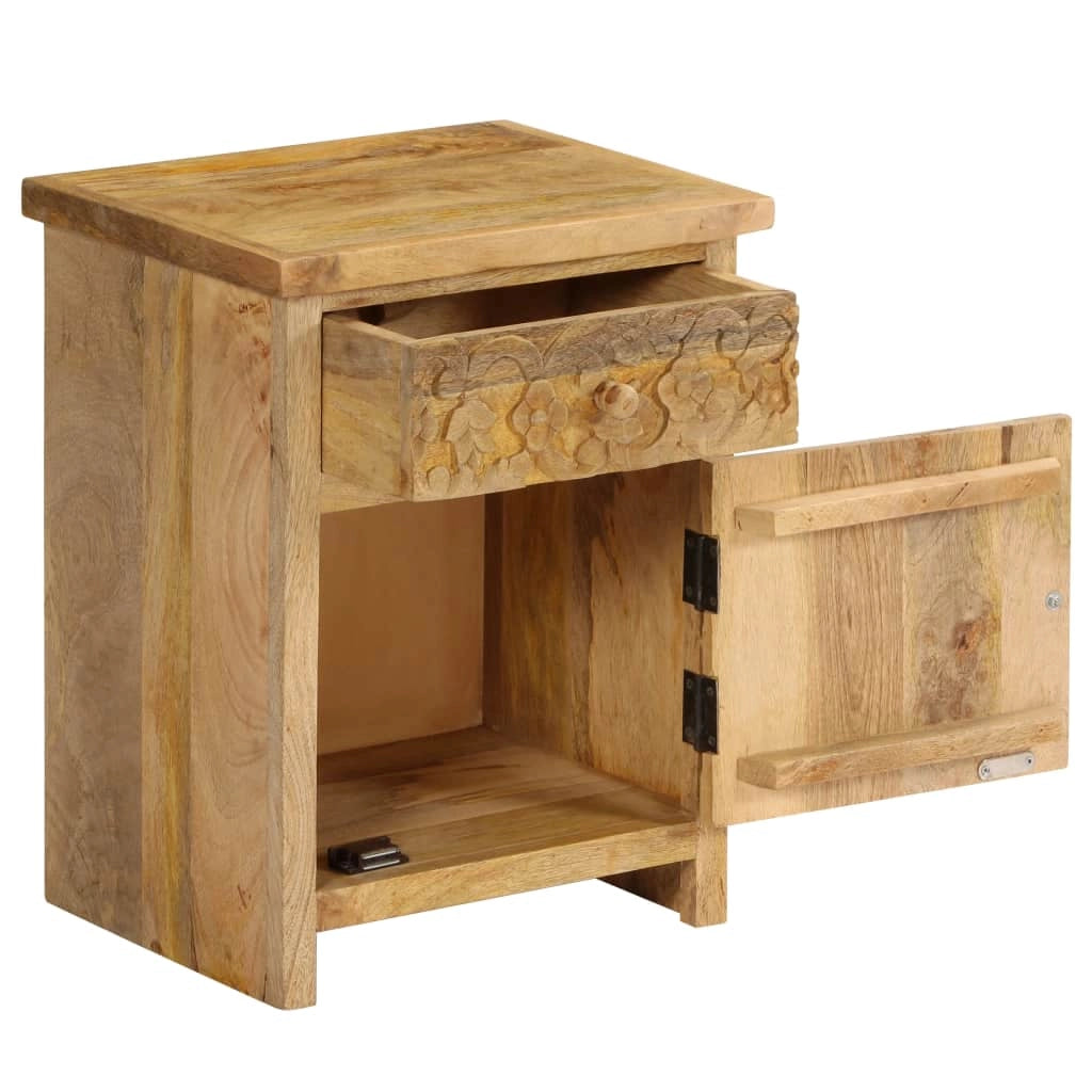 Comodino cassettiera armadio mobili camera da letto in legno massello di mango 40 x 30 x 50 cm 1402082