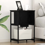 Armadio da Notte Rovere Nero 38 x 31 x 61 cm Legno multistrato 859450