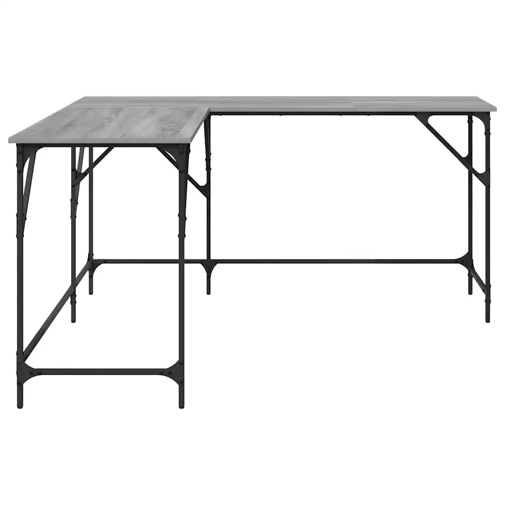 Scrivania Grigio Sonoma 149x149x75 cm in Legno Multistrato 837585