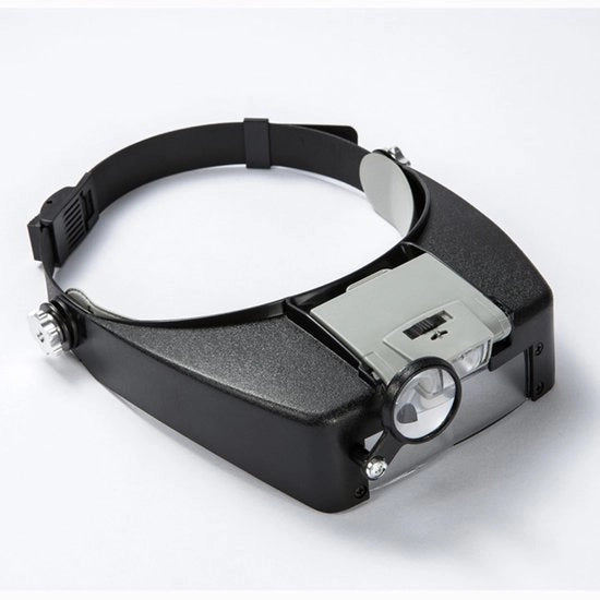 Vergrootbril con LED - 1,5X 3X 6,5X 8X - con illuminazione LED - Nero - Lente di ingrandimento - Ideale per riparazioni e lettura - Utile per manutenzione e lettura