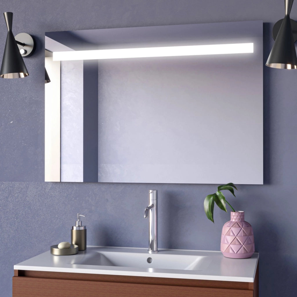 Specchio da bagno retroilluminato strip led geigor, misura 70x50