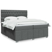 vidaXL Giroletto a Molle con Materasso Grigio Scuro 200x200 cm Tessuto