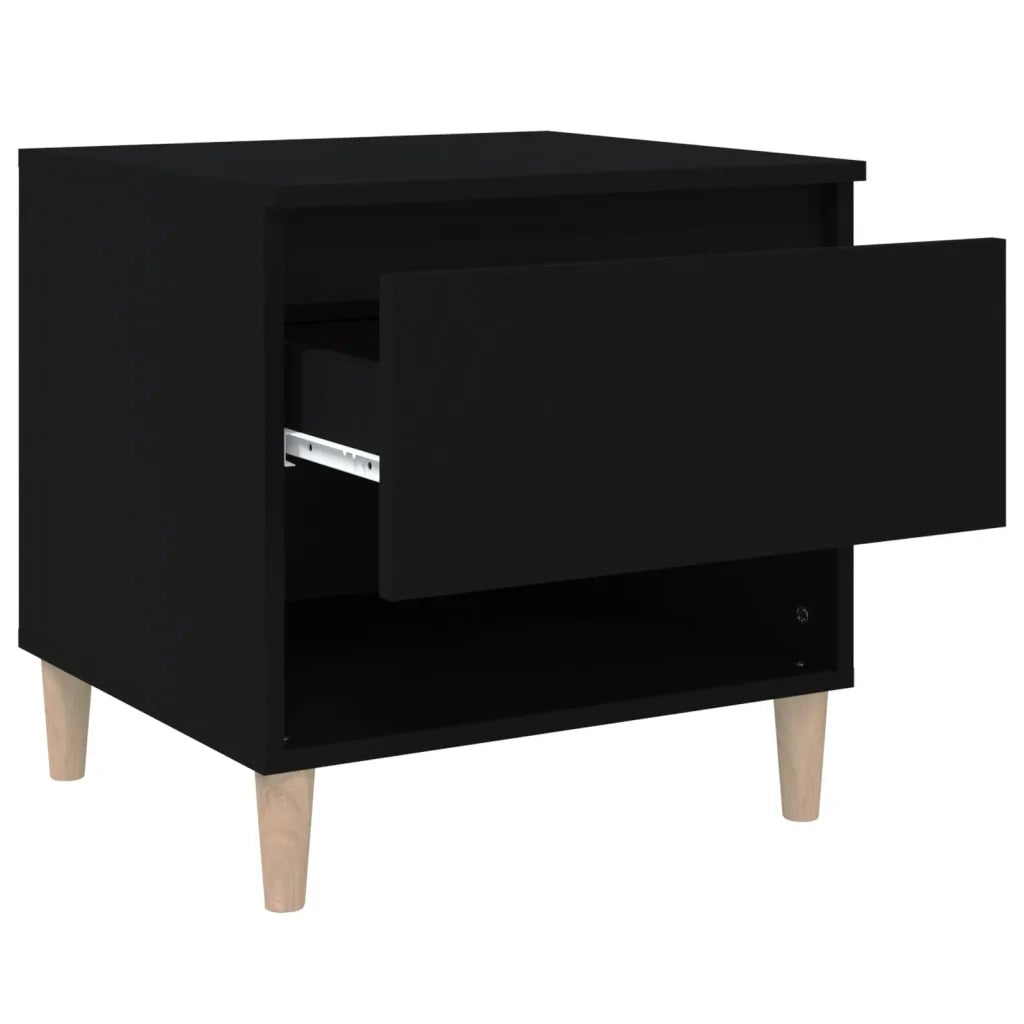 Comodini 2 pz-Set di 2 Tavolino da notte Neri 50x46x50 cm in Legno Multistrato