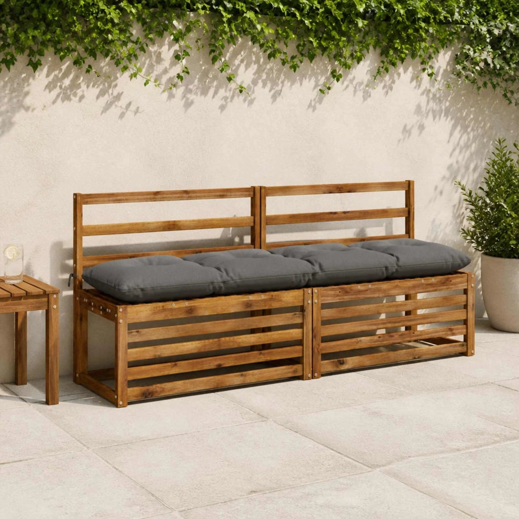 Cuscini per Panchina a 2 Pezzi VIANEN 100% Poliestere Grigio 952987