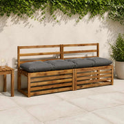 Cuscini per Panchina a 2 Pezzi VIANEN 100% Poliestere Grigio 952987