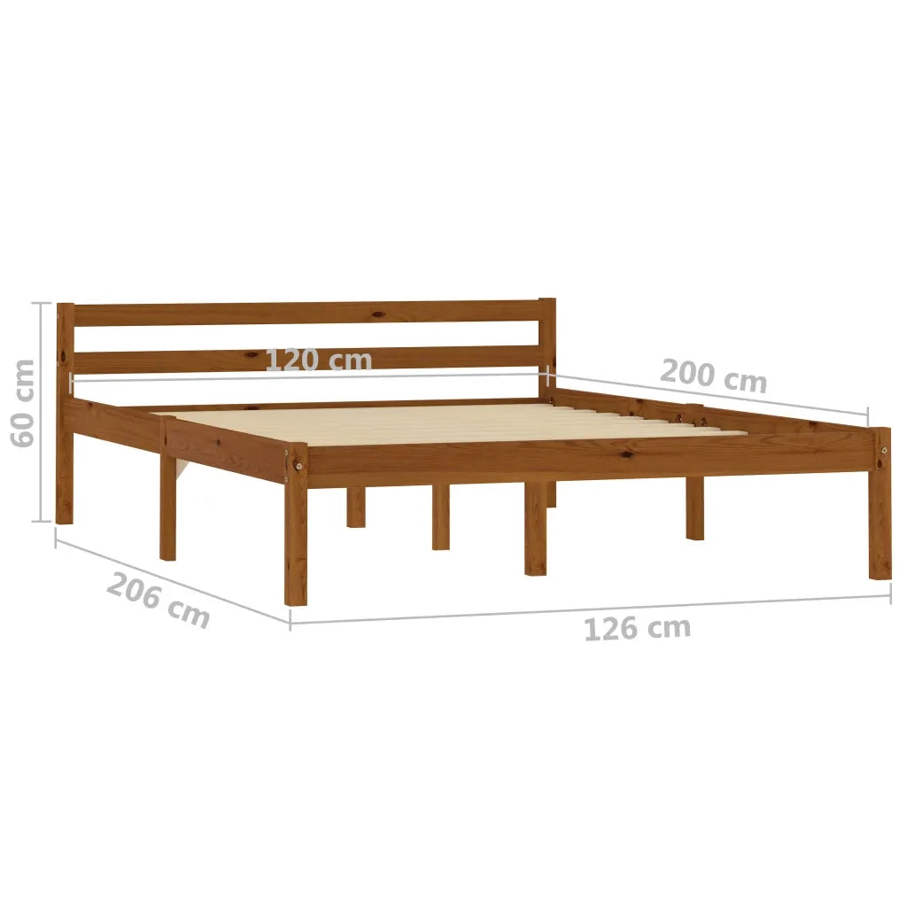Giroletto senza Materasso-Struttura Letto Ambrato in Legno di Pino 120x200 cm 191413
