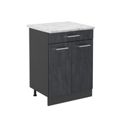 Vicco Mobiletto base per cucina Calcestruzzo nero 60 cm PL Marmo