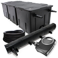 Set per laghetti da 90000l Filtro Chiarificatore UVC 72W Pompa 80W e tubo da 25m