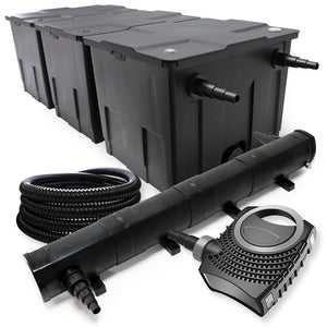 Set per laghetti da 90000l Filtro Chiarificatore UVC 72W Pompa 80W e tubo da 25m