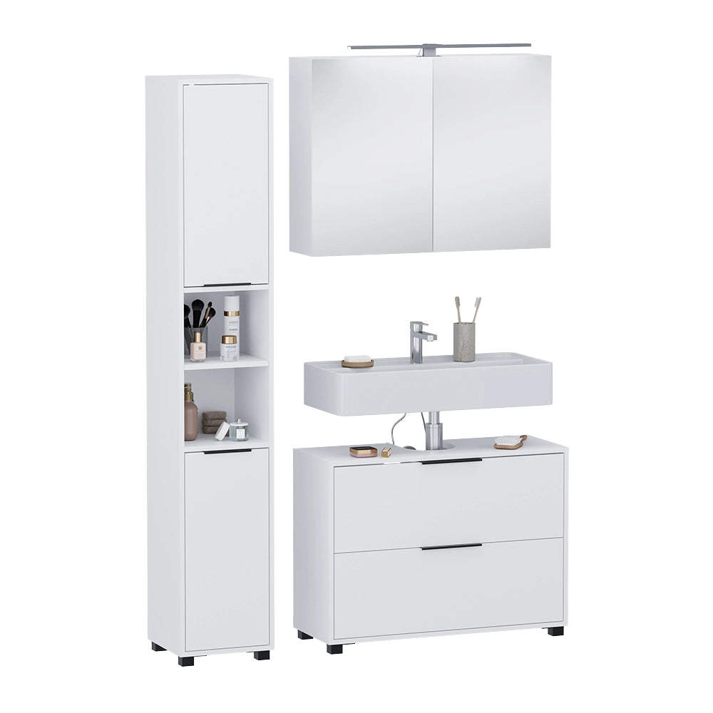 Vicco Set di mobili da bagno Bianco 3 parti
