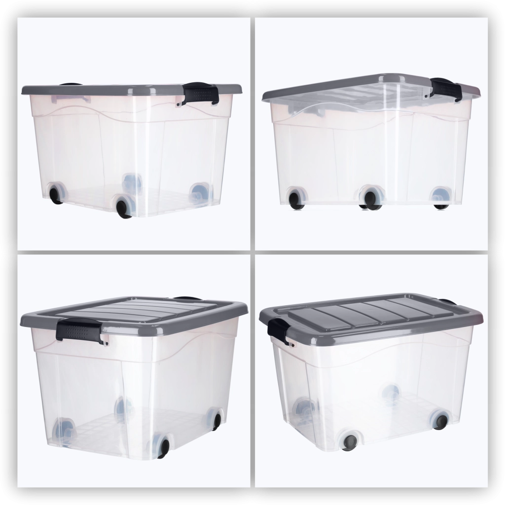 Contenitore per giocattoli KADAX, grande scatola con ruote, in plastica, grande 40 litri