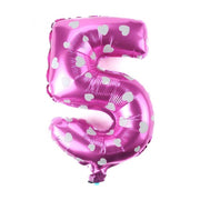 Trade Shop - Palloncino Numero 5 Rosa Cuori Cuoricini 35cm Elio Decorazione Party Festa -