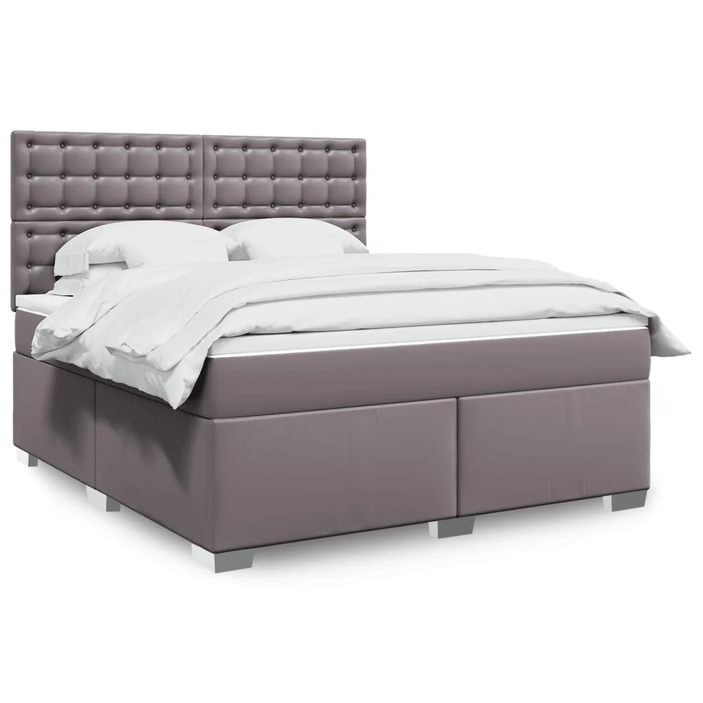 Giroletto a Molle con Materasso Grgio 180x200 cm in Similpelle 3290734
