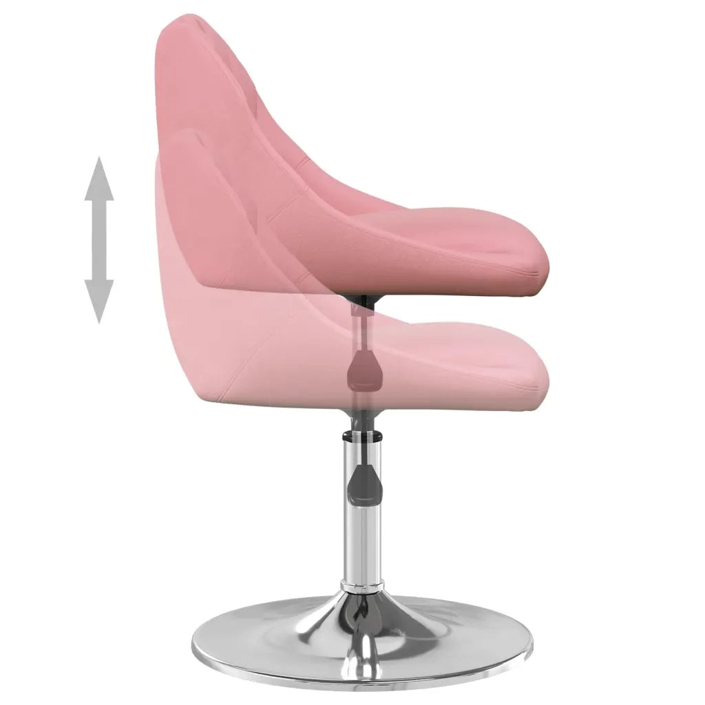 Sedie da Pranzo Girevoli 6 pz Rosa in Velluto