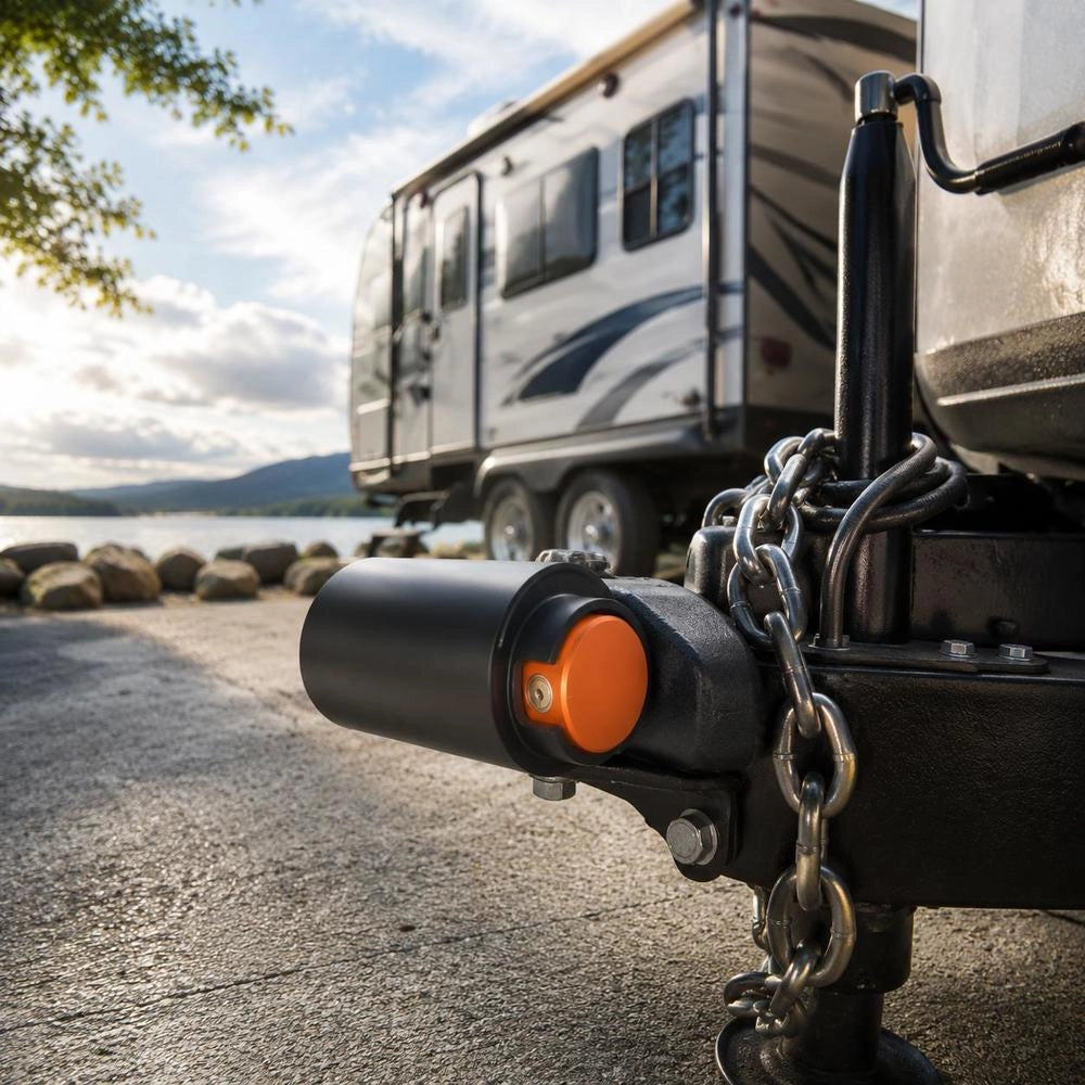 Trailer Lock, Compatible With 50.6 Mm And 58.7 Mm Couplings, Anti-theft Device With 3 Keys, Corrosion-resistant, Security Lock For Motorhomes, Trailers, And Boats